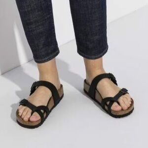 Birkenstock Mayari Birko-Flor Sandals in Black | Size 38 (7/7.5 US)